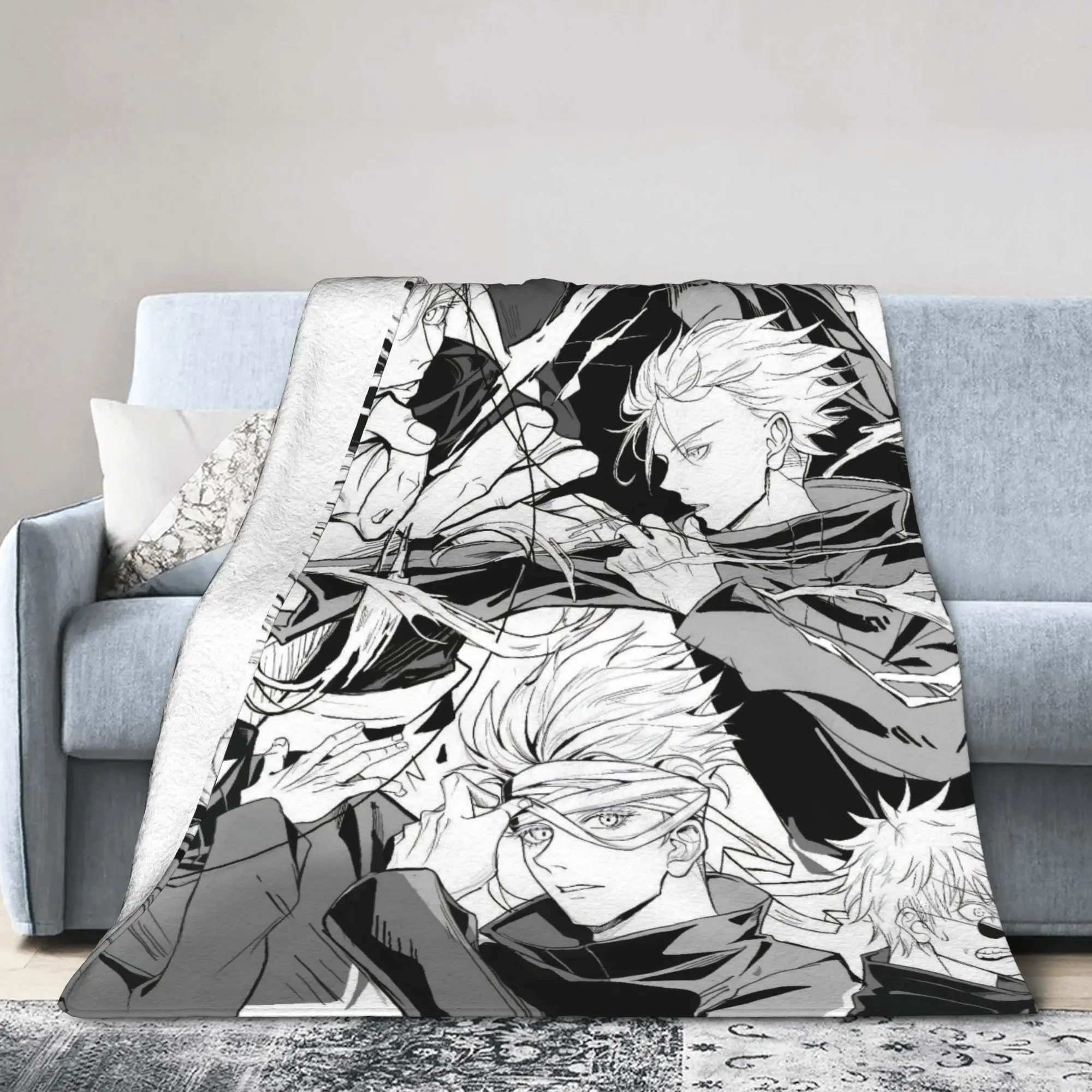 

Gojo Satoru Jujutsu Kaisen Blanket Quality Warm Throw Blanket Winter Kids Outdoor Pattern Bedspread