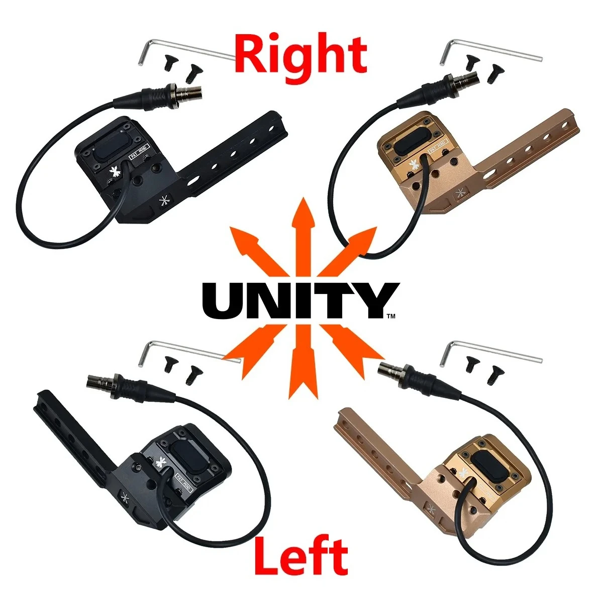 Support de montage décalé pour lampe tactique UNITY avec interrupteur à pression à distance pour lampes de fusil de la série Surefire M600 M300