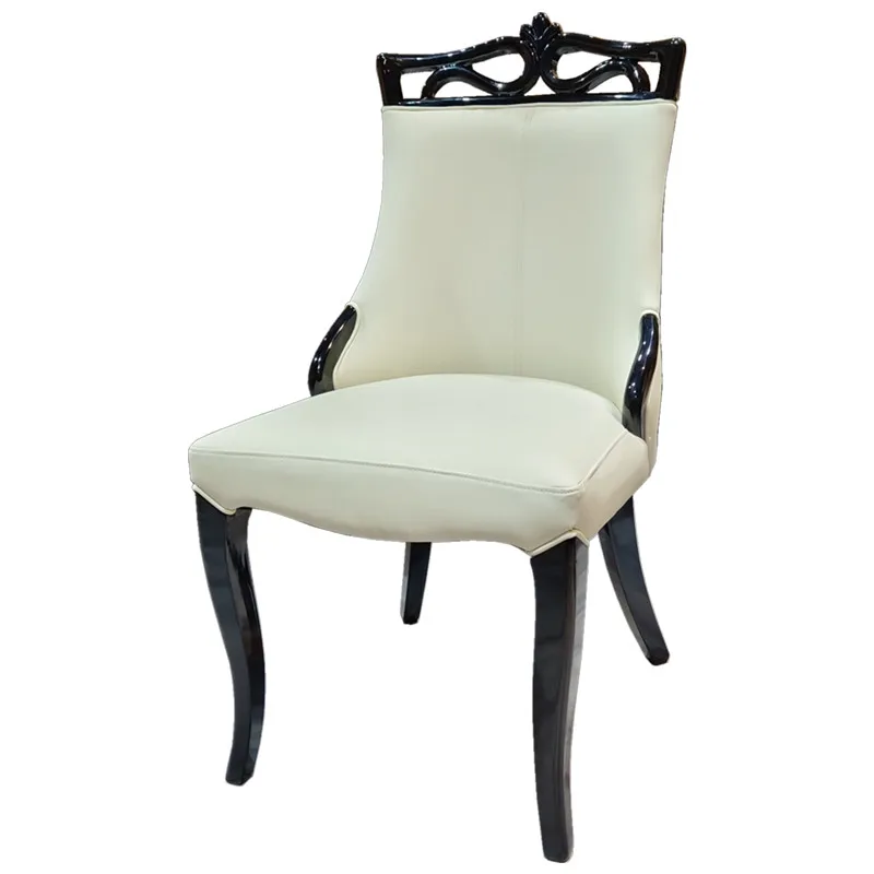 

Nordic crown dining chair designer backrest with chair household solid wood dining table leisure chair modern simplicity