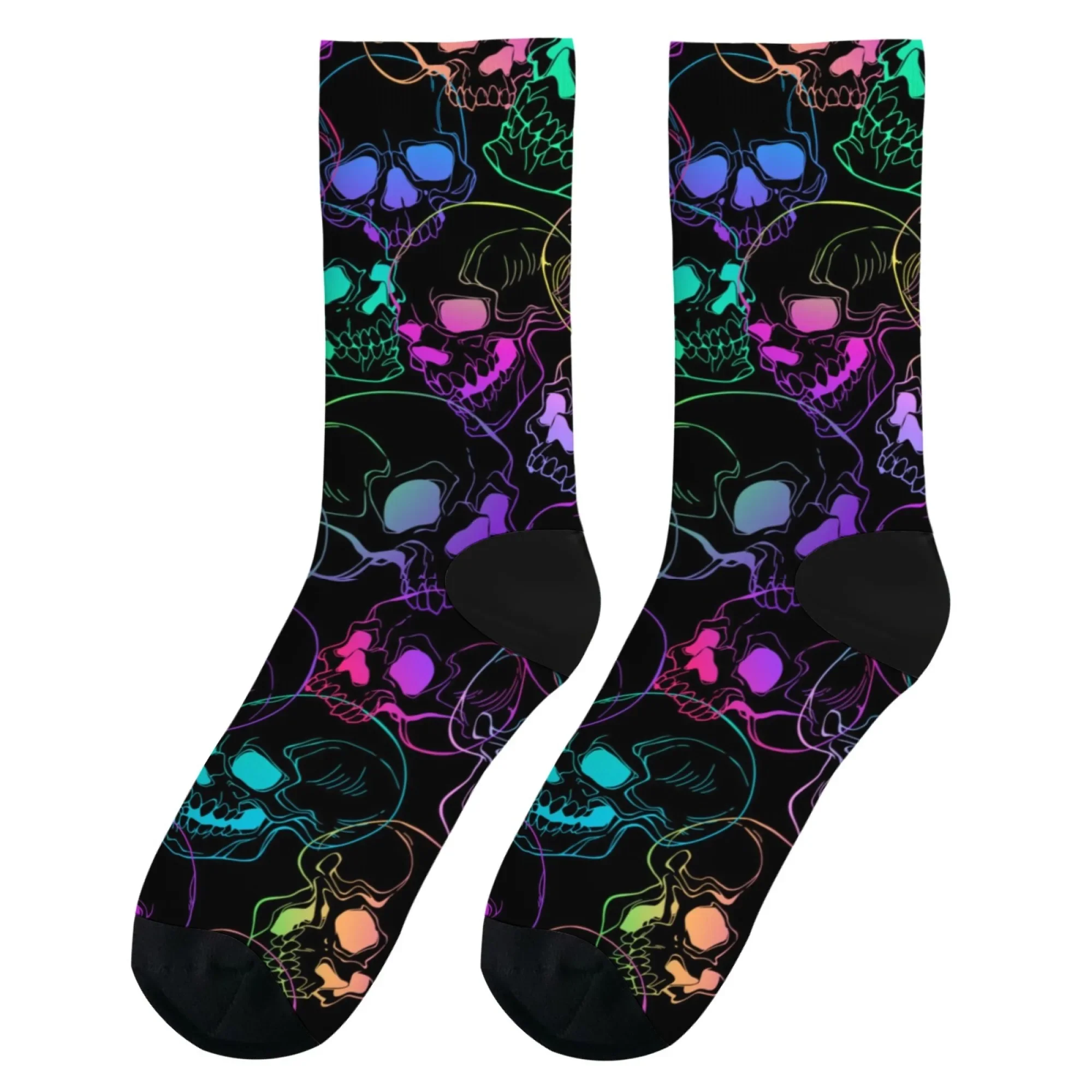 Gradient Art Skull Fashion Socks Skin-friendly Non-slip Breathable Socks Unisex Street Retro Hip-hop Socks Casual Party Gifts