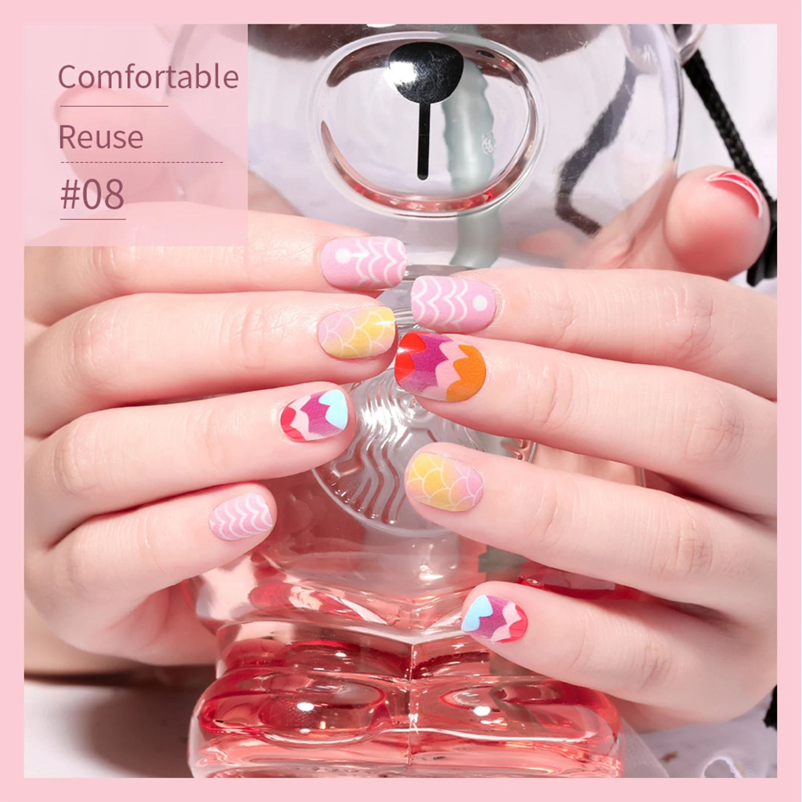 24 قطعة/صندوق الاطفال الكرتون نمط أظافر صناعية يمكن ارتداؤها لطيف فتاة الطفل الأظافر وهمية نصائح Kawaii الاكريليك الصحافة الاصطناعية على الأظافر + أداة