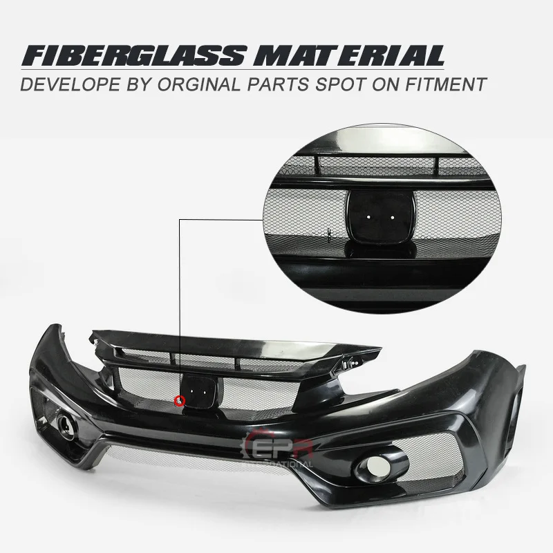 

SAAR Compatible with Honda Civic FK8 Type R Modification Parts Varis Wide Body Full Set Hood Front and Rear Bumper Modification