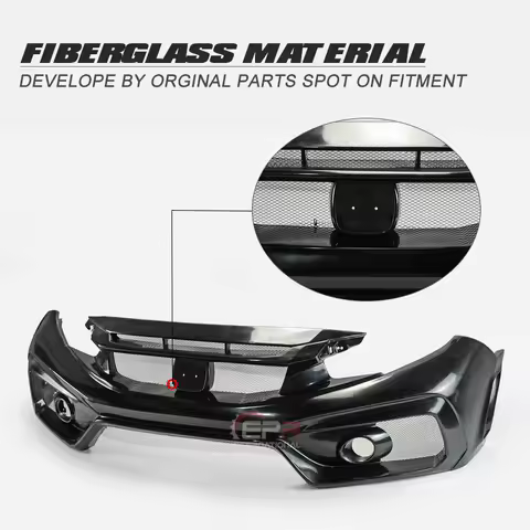 SAAR Compatible with Honda Civic FK8 Type R Modification Parts Varis Wide Body Full Set Hood Front and Rear Bumper Modification