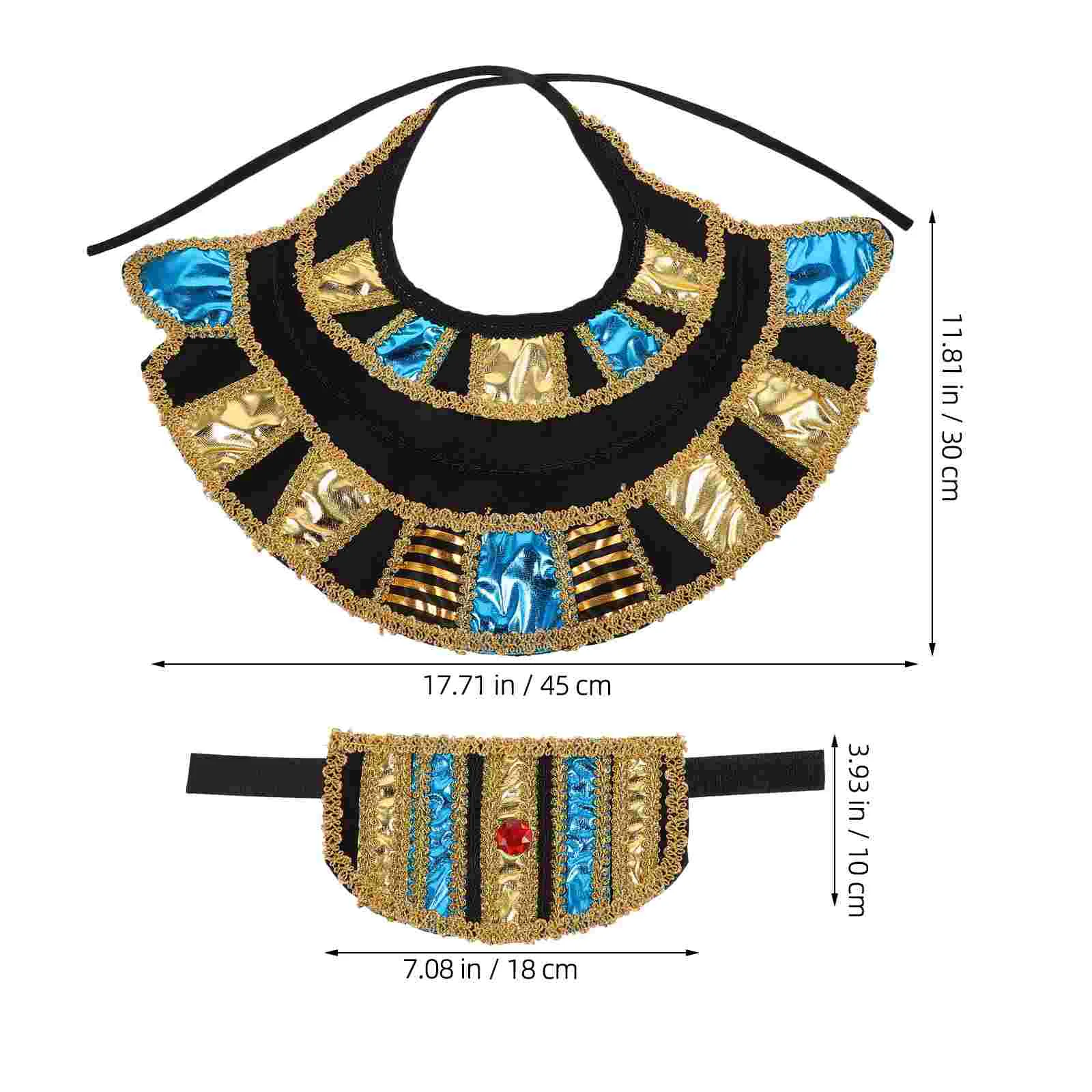 Egyptian Clothing Accessories Bracelets Kit Costume Accessory Belt Collar Cosplay Prop Wrist Bands Fabric Halloween Adults