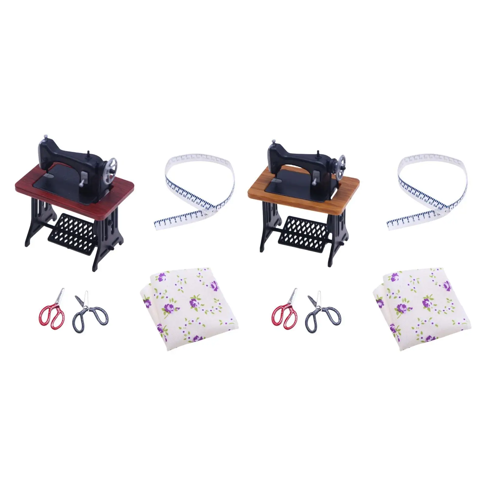 

Wooden Dollhouse Miniature Sewing Machine Miniature Furniture 1/12 Delicate Decor Toy Wooden Sewing Machine for Living Room