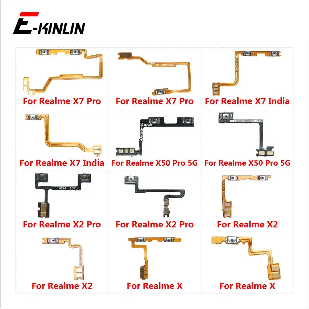 New Mute Switch Power Key Ribbon Repair Part For OPPO Realme X X2 X50 X7 Pro ON OFF Volume Button Control Flex Cable