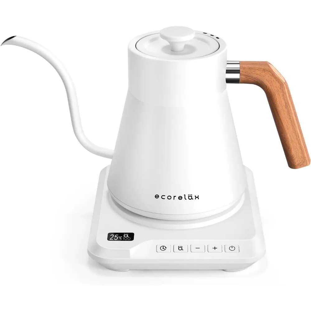 

Gooseneck Electric Kettle with Precise Temperature Control for Pour Over Coffee, Tea, and Water, 1200W Stainless Steel