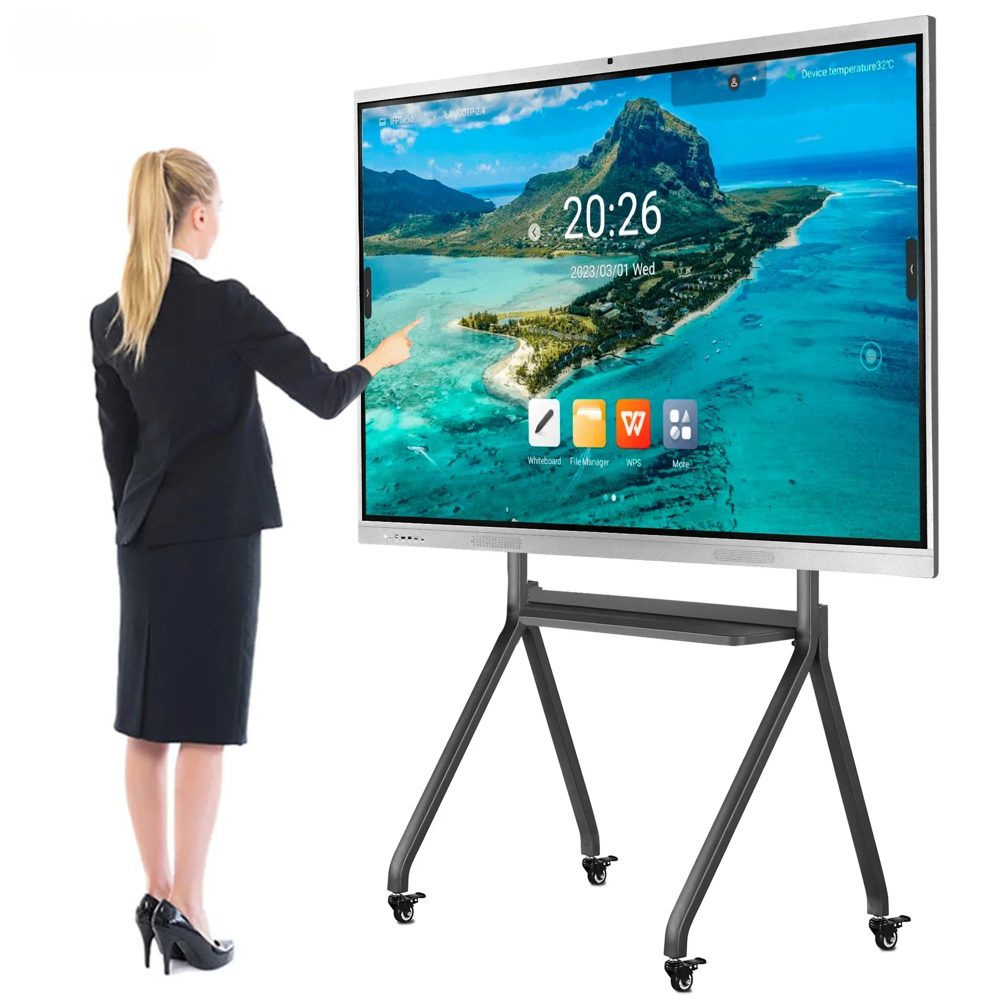 

55 65 75 85 98 100 Inch Teaching Touch Screen 4K Interactive Flat Panel Meeting Room Digital Whiteboard Smart Board for School