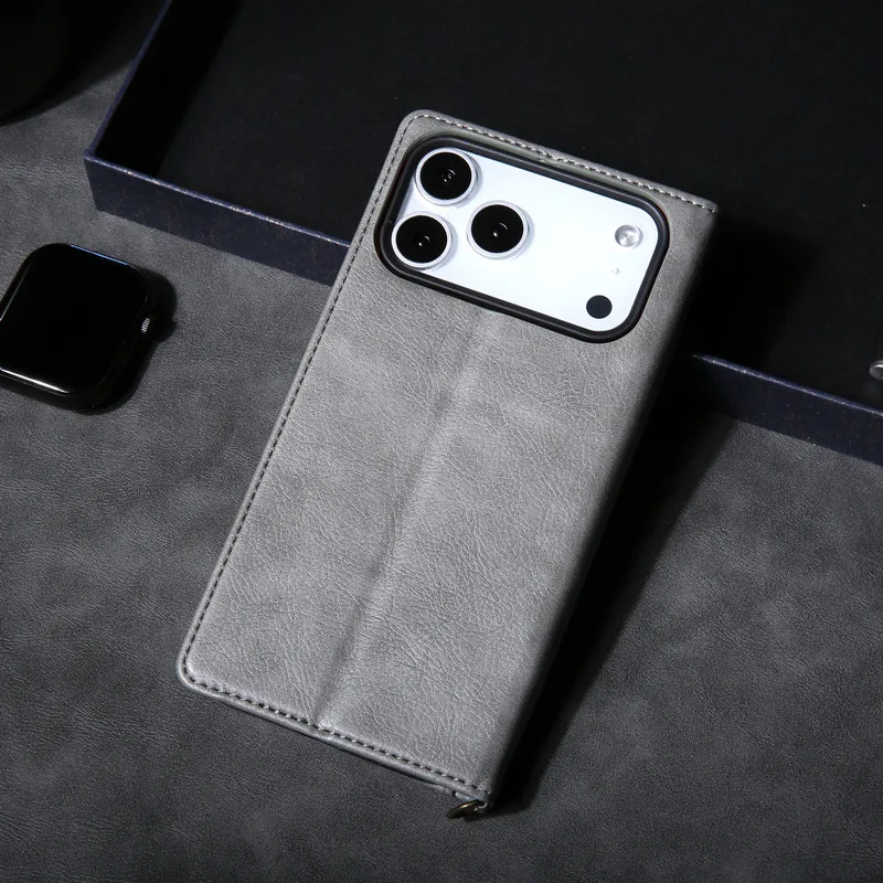 For iPhone 17 16 15 14 13 12 11 Pro Max Case Leather Magnetic Flip Wallet Cover For iPhone XR XS Max Plus Case Stand Card Holder