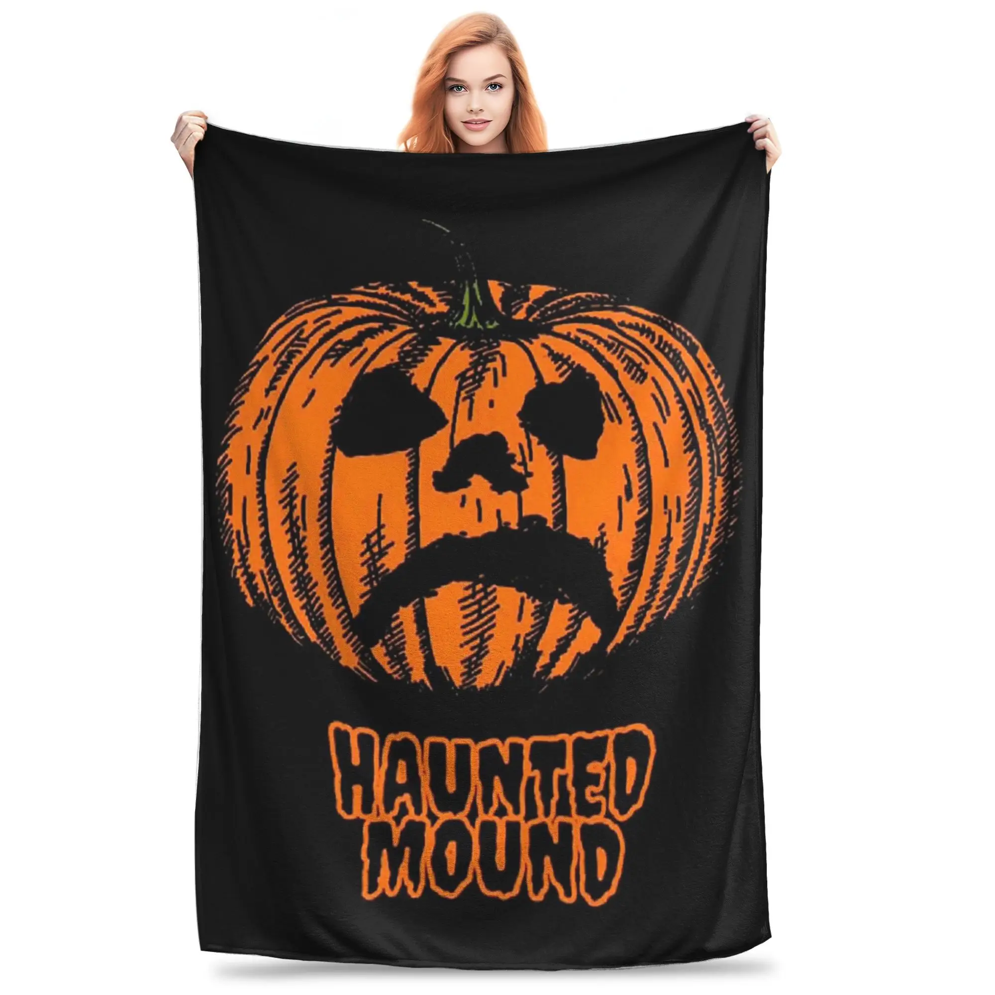 Flannel Throw Blanket Haunted Mound Sematary Ghost Mountain Warm Plush Blankets Soft Bedspread for Living room Home Travel Sofa