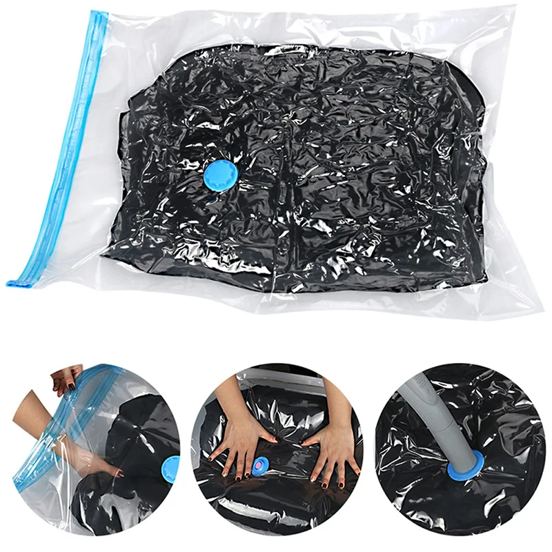 Sacs de rangement sous vide avec assujet, transparents, pliables, compressés, gain de place, organisateurs de paquets scellés de voyage pour serviette, gril, couverture