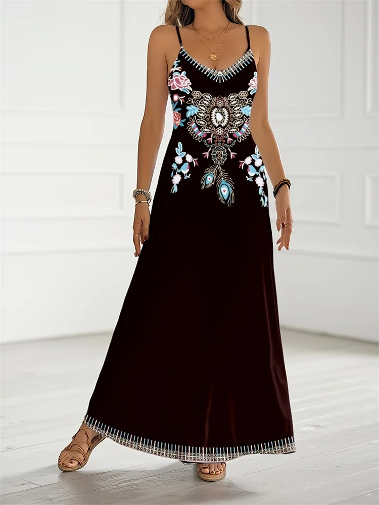 Простое повседневное платье до колена с геометрическим 3D принтом, уличное модное длинное платье с лямкой на шее, модное женское длинное платье