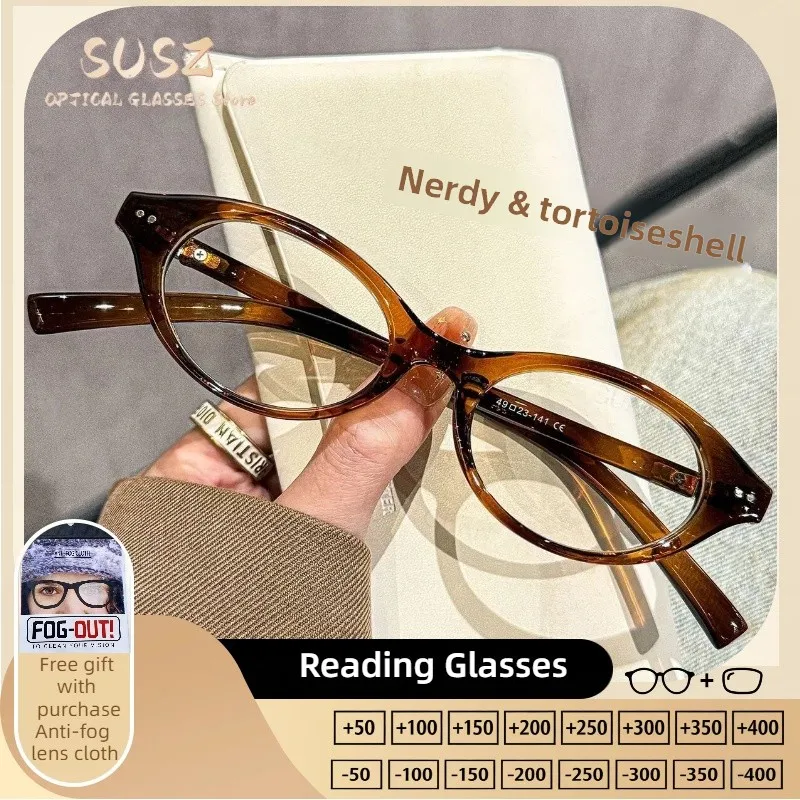 

SUSZ Trendy TR90 Cat Eye Women's Reading Glasses Customized Progressive Prescription Glasses Blue Light Blocking Myopia Glasses