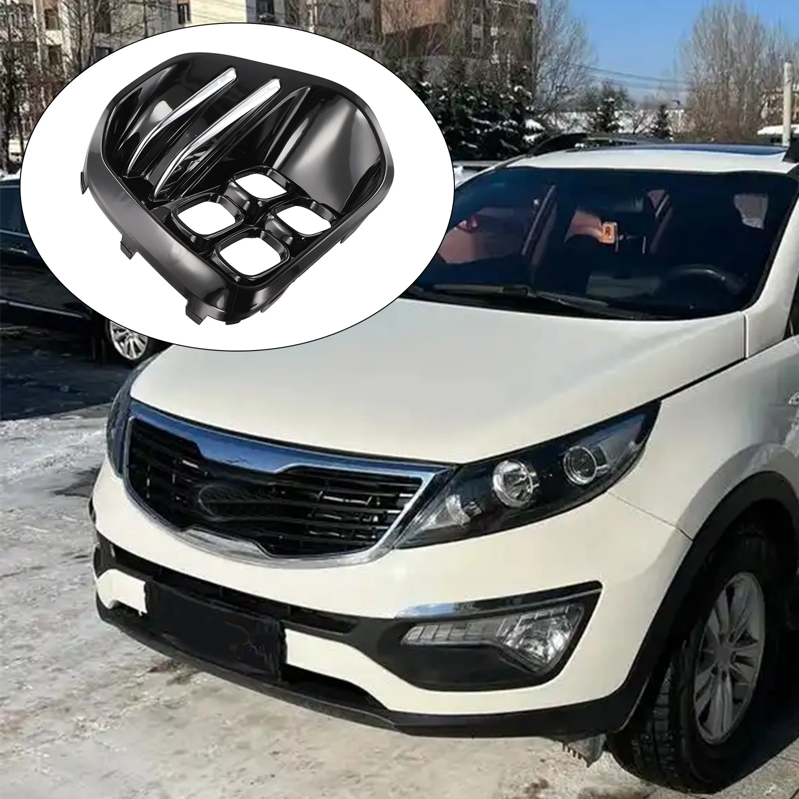 

Левый и правый передний бампер, противотуманная фара, решетка для KIA Sportage GT Line MK4 2016-2018, конструкция ABS, гладкая черная отделка
