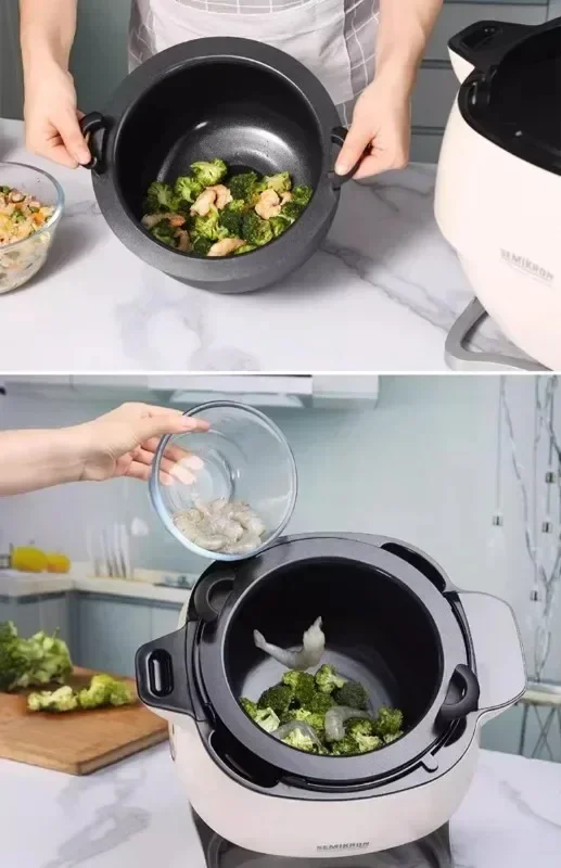 Automatic controlled cooking machine, full-automatic intelligent cooking machine, cooking pot, Fried Rice, fried noodles