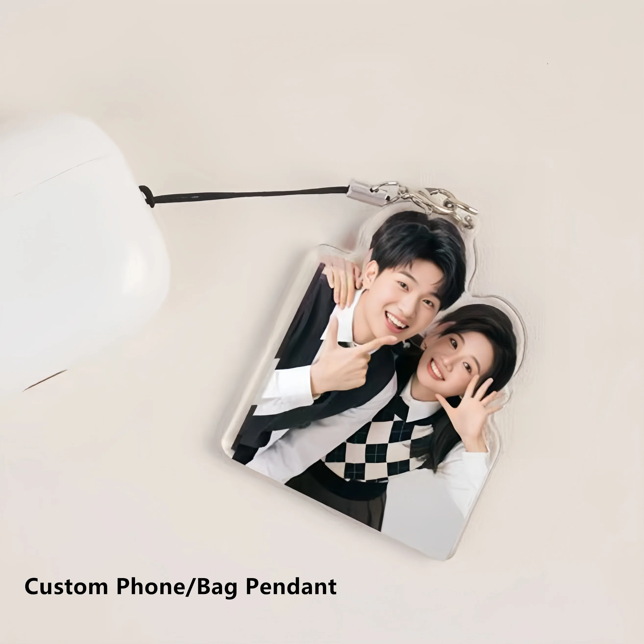 

Lovely Acrylic Bag Accessories Custom Cute Cartoon Anime Pet Photos Pendant Phone Ornament Jewelry Gift Figure Pendants Key Ring