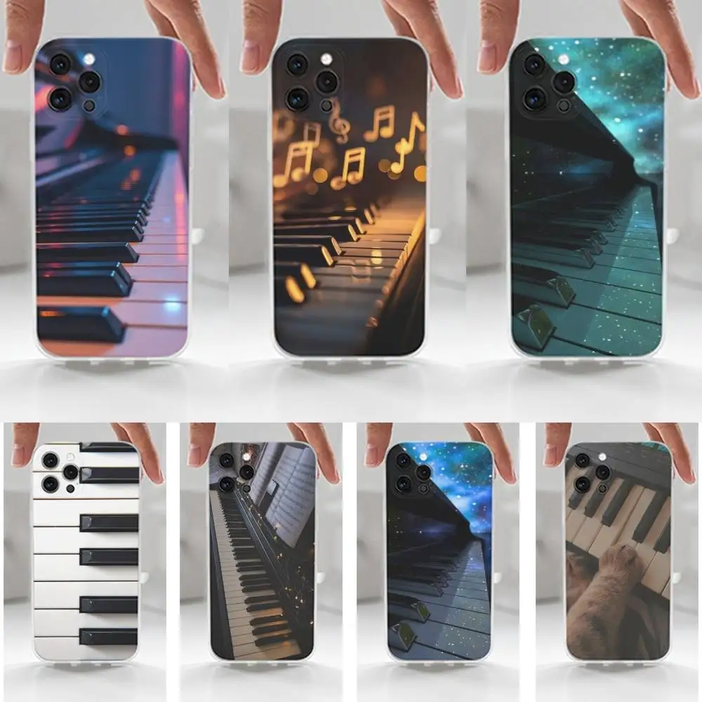 

Keyboard Art Piano Phone Case For iPhone 16,15,14,13,12,11 Plus,Pro,Max,XR,XS,X,7,8 Plus,SE,Mini,Transparent,Silicone Case