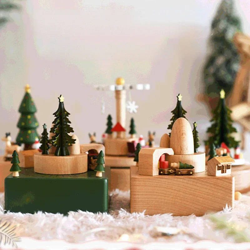 

Stocked Holiday Decoration Miniature Figurine, Wooden Music Box with 8 Tunes and Bell