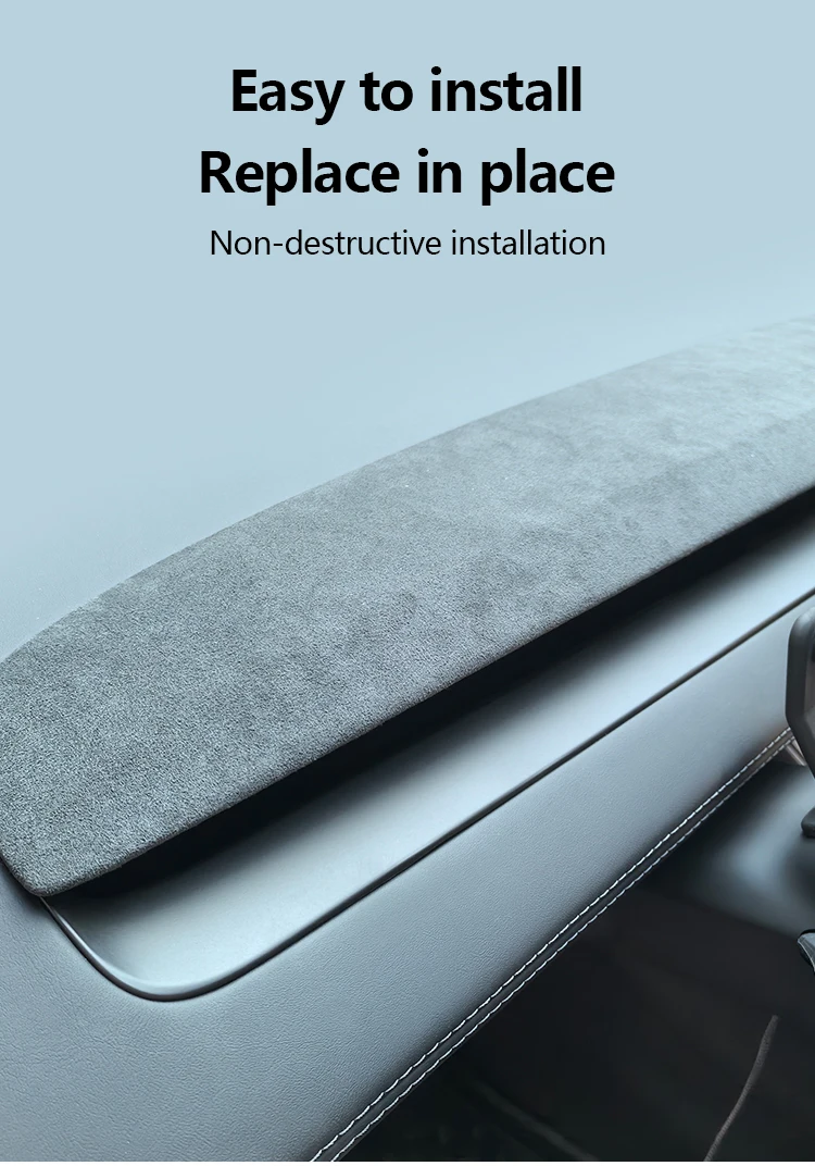 Armaturenbrettabdeckung für Tesla Model Y Juniper 2025-2026, Model 3 Highland 2024-2026, Auto-Instrumenten-Frontleistenverkleidung aus ABS. – Detail 6