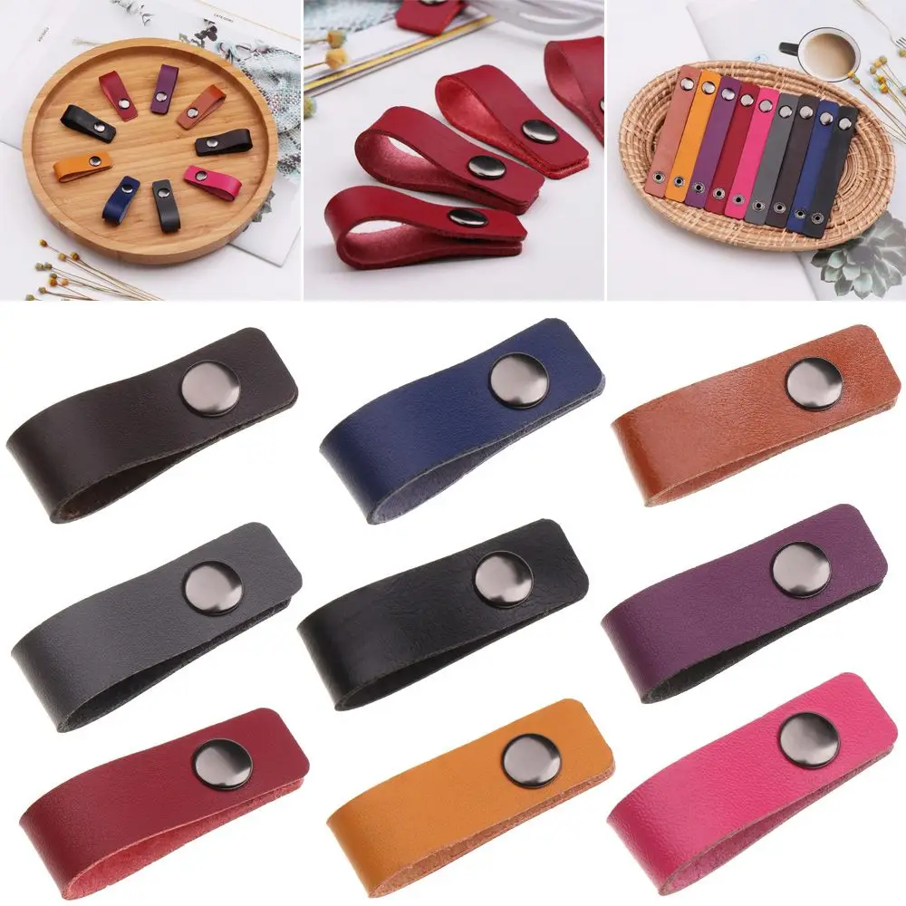 5pcs 10*1.5cm Work Travel Accessories Management Holder Earphone Wrap Winder Leather Cable Straps Wire Ties Tie Wraps Keeper