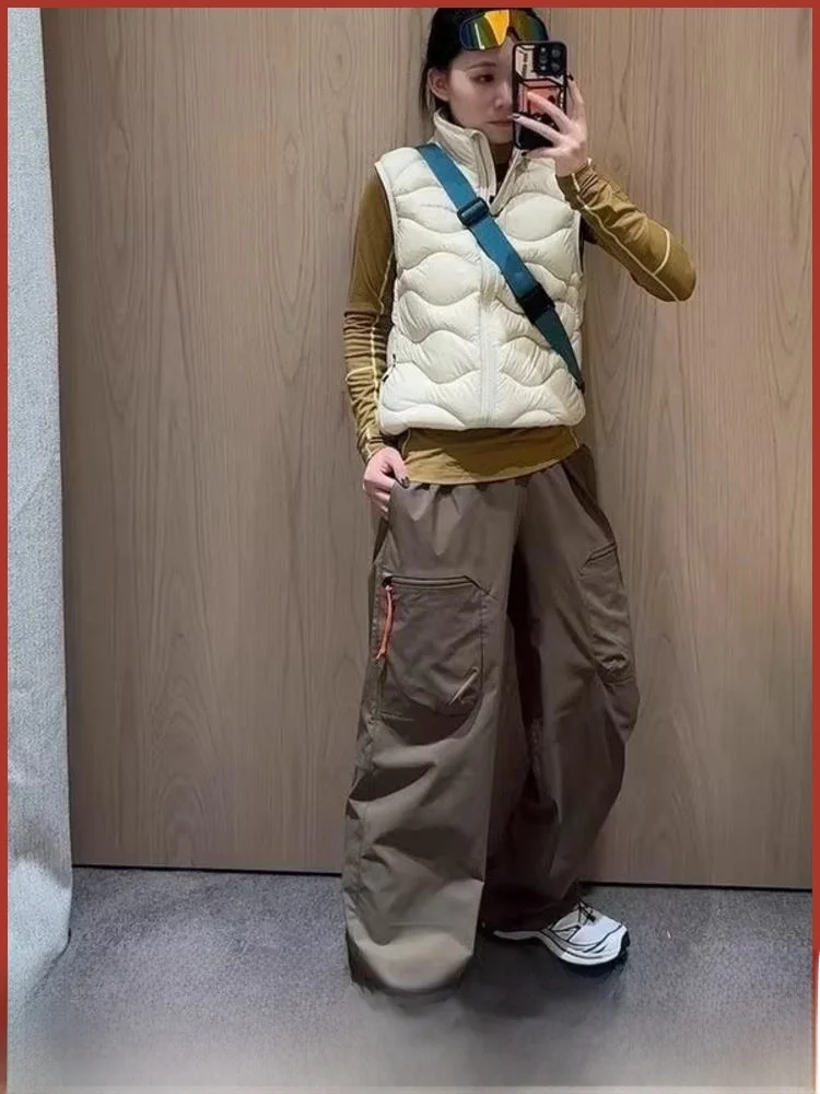 

Ограниченная серия, хлопковый жилет для пары, повседневная многослойная одежда на открытом воздухе, воротник-стойка, теплая молодежная модная подставка, декор на молнии...