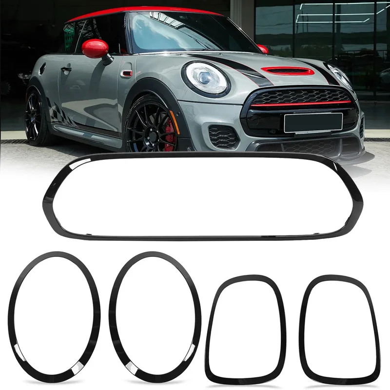 

1/5pcs 51712285495 Glossy Black Front Grille Surround Cover Trim Ring For Mini F55 5 Door Hatchback Cooper S,Cooper SD 2014-2021