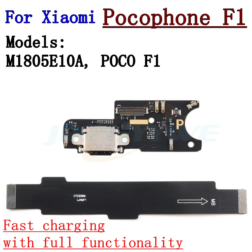 USB Charging Port Mic Microphone Dock Connector Board For Xiaomi Pocophone Poco F1 Main Motherboard Flex Cable Repair Parts