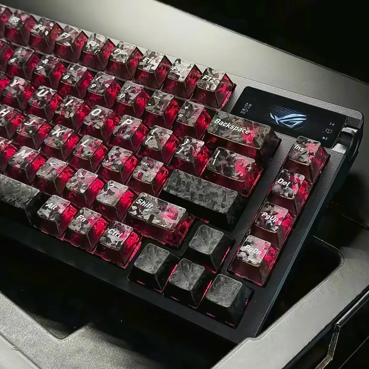 Carbon fiber keycaps, carbon powder + PC material, 119 keys
