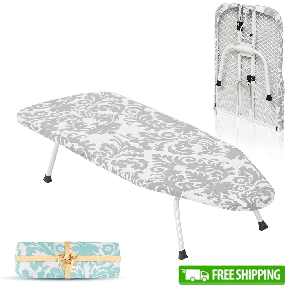 

Мини-складная гладильная доска с железной рамой, две съемные крышки, экономия места, портативная гладильная поверхность, практичный дизайн, маленький