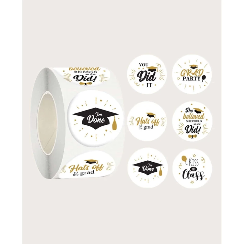 500pcs/ roll Graduation party gift decoration label Graduation season round sticker label sealing sticker