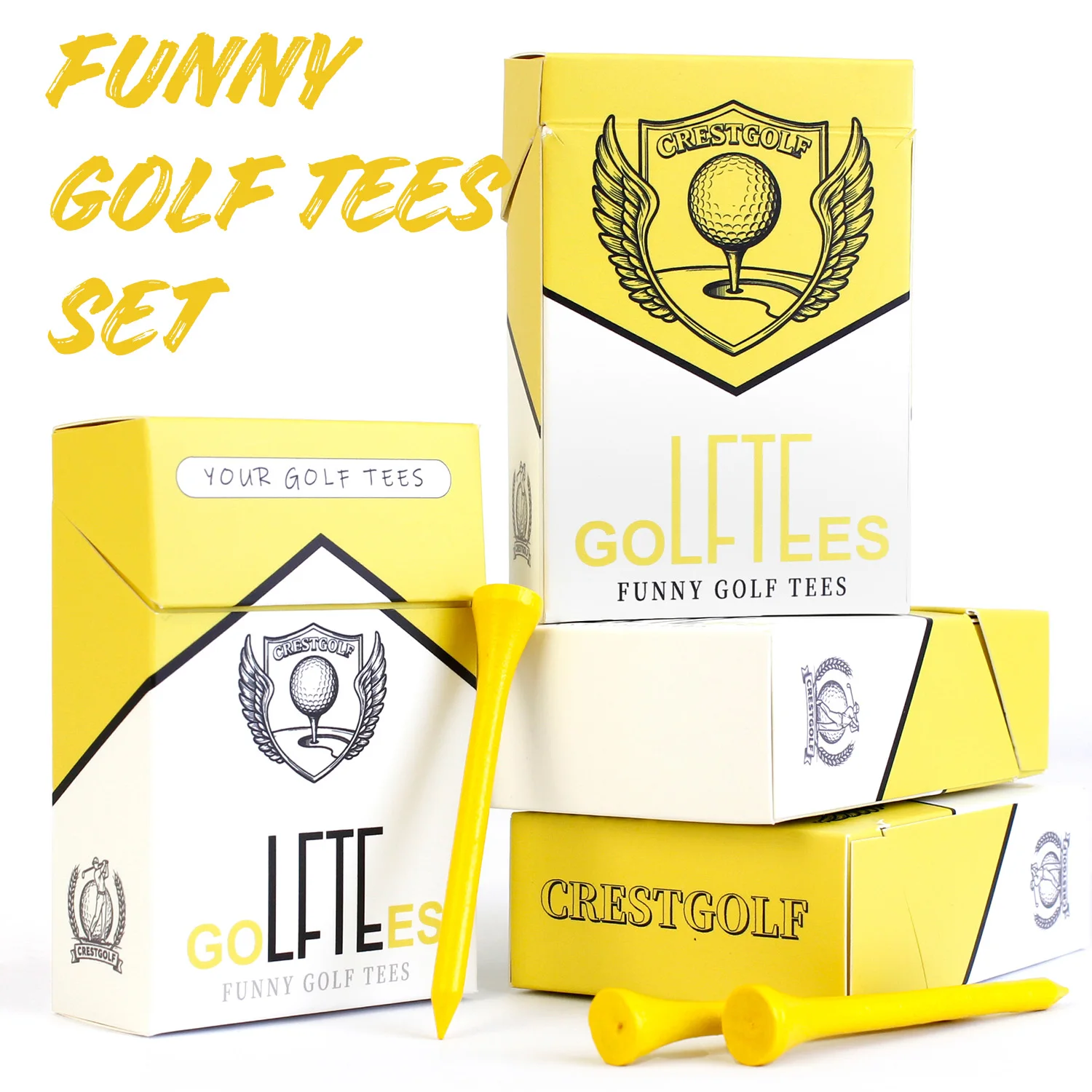 

Golf Tees Cigarette Box 2-3/4 Inches Wood Tee Funny Golf Tees for Men Novelty Golf Accessories Cool Golf Gifts 10 Units/50 Units