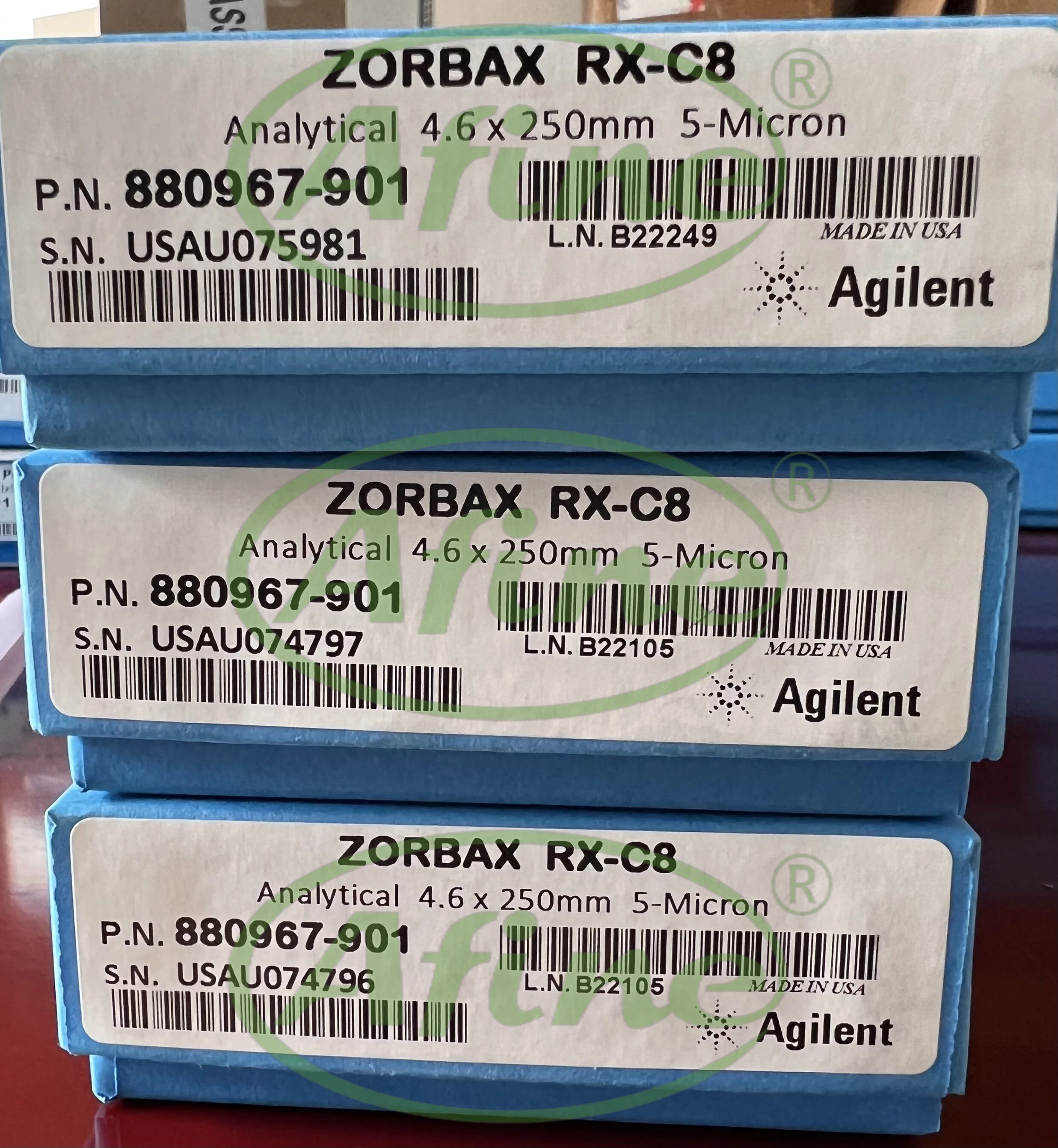 AFINE Agilent 880967-901 ZORBAX Rx-C8 Column, 4.6 x 250 mm, 5 µm, 400 bar