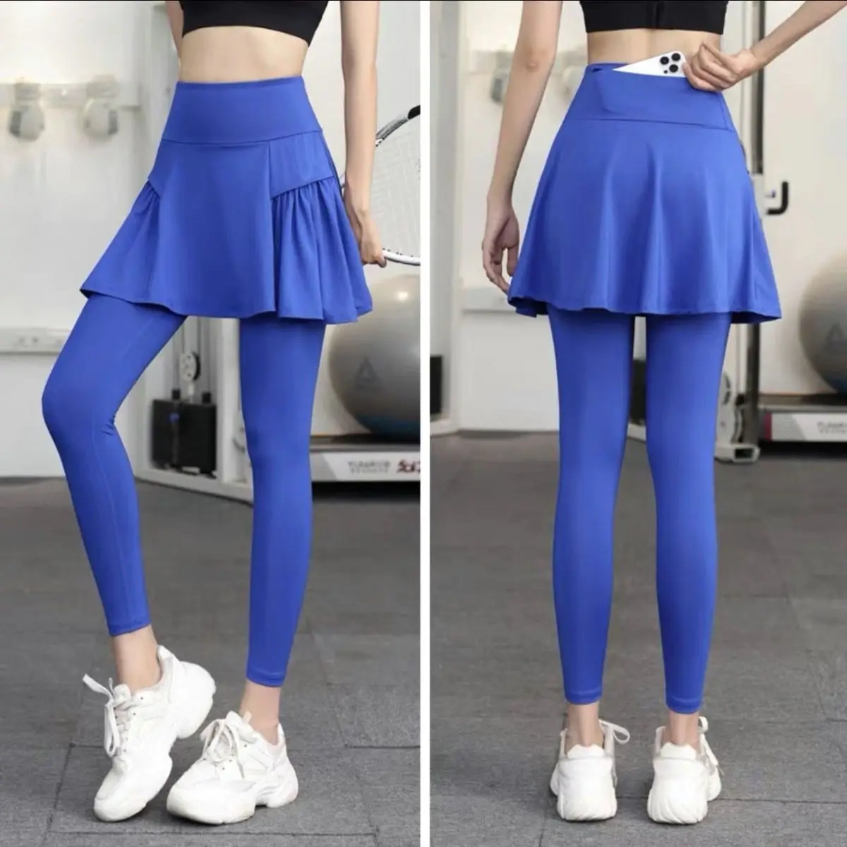 Women Yoga Tenis Skirts Fashion High Waist Fake Two Pieces Sports Leggings Fitness Quick-Dry Skirt Athletic Running Legging M99