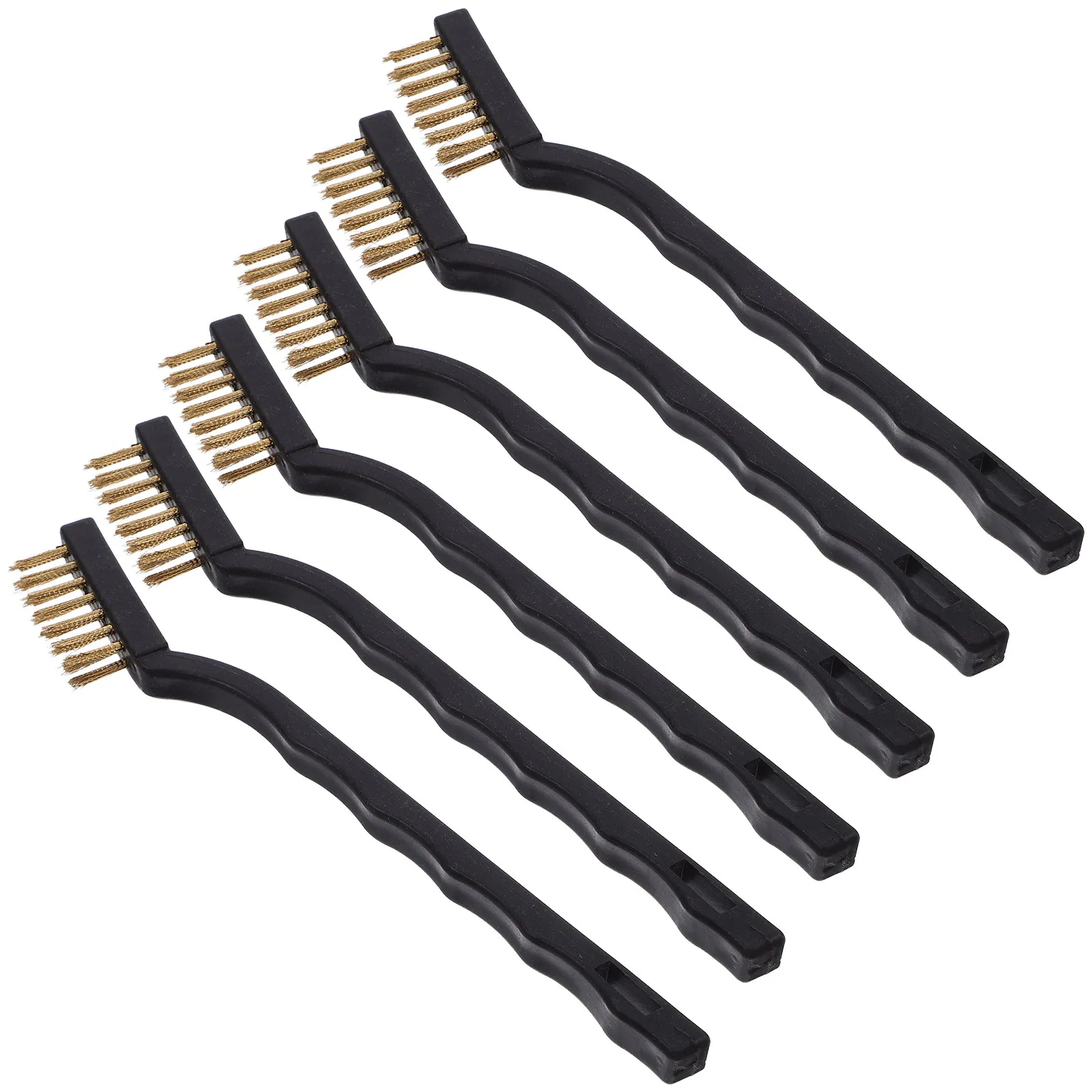 

6Pcs Mini Brass Wire Brush Set Curved Handle for 3D Printer Nozzle Hot End Heated Bed Cleaning Rust Welding Slag Removal