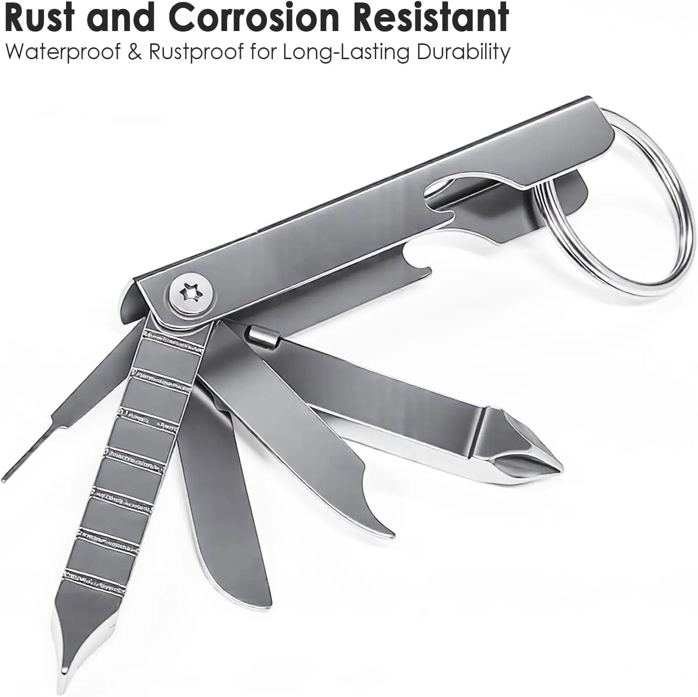Portable Mini Stainless Steel Screwdriver Wrench Bottle Opener Combination Tool Set Outdoor Emergency EDC Repair Multitool - view 4