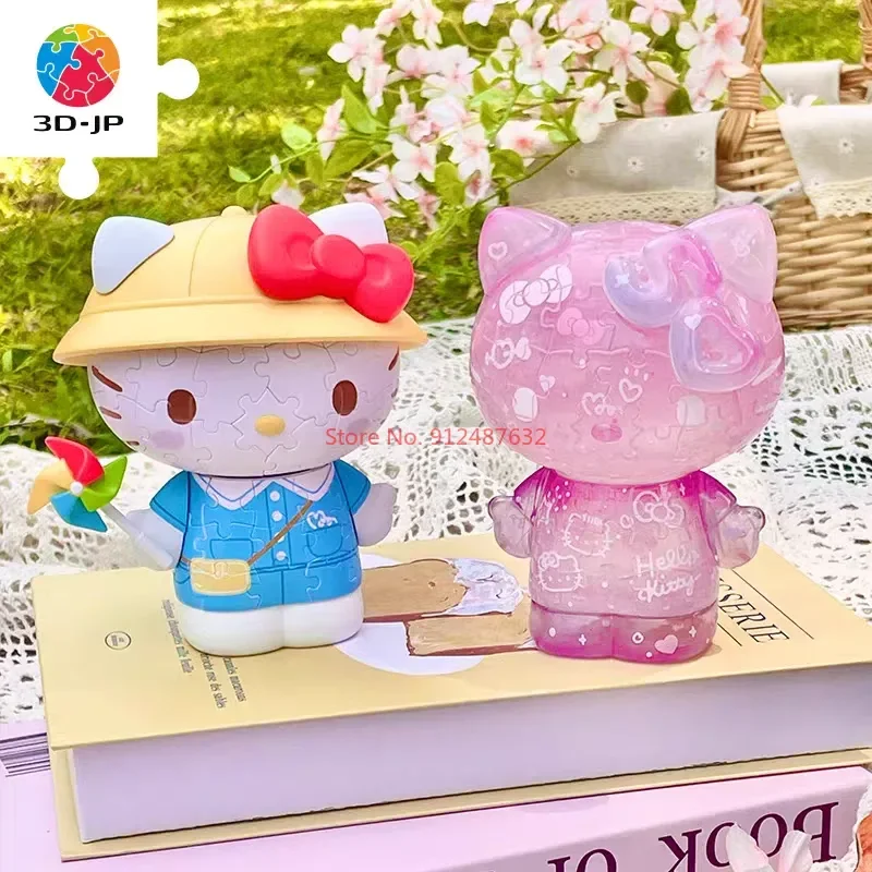 3d-jp Sanrio Hello Kitty Series 3d Puzzle Toys 50th Anniversary Sakura Hellokitty Jigsaw Toys Anime Action Figure Kid Gift Toy