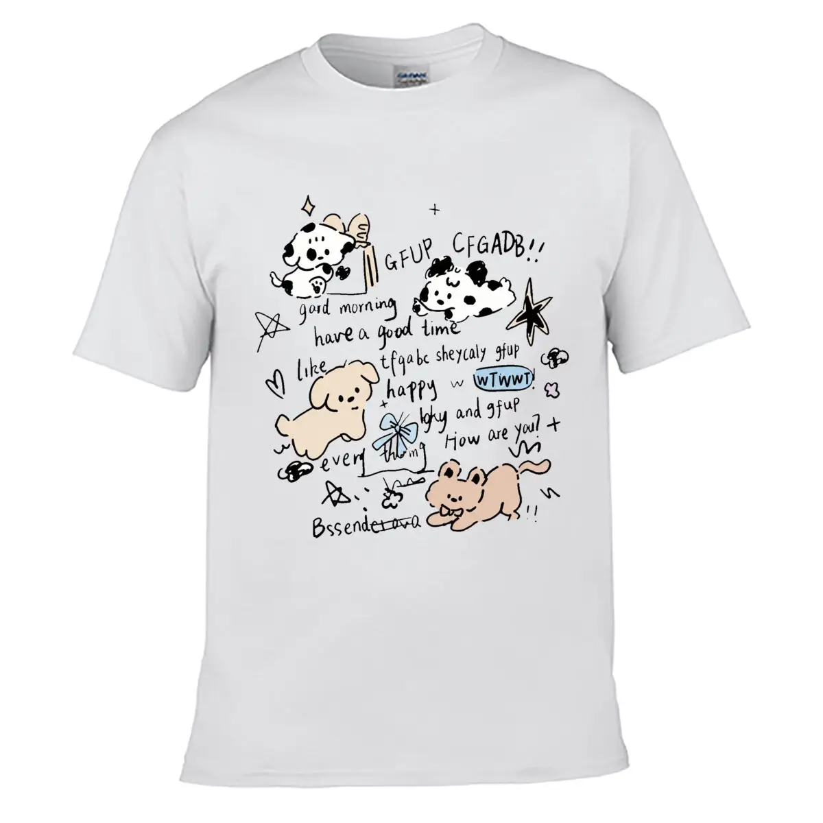 Good Morning Have A Good Time Happy How Are You Puppy Doodles short-sleeved T-shirt