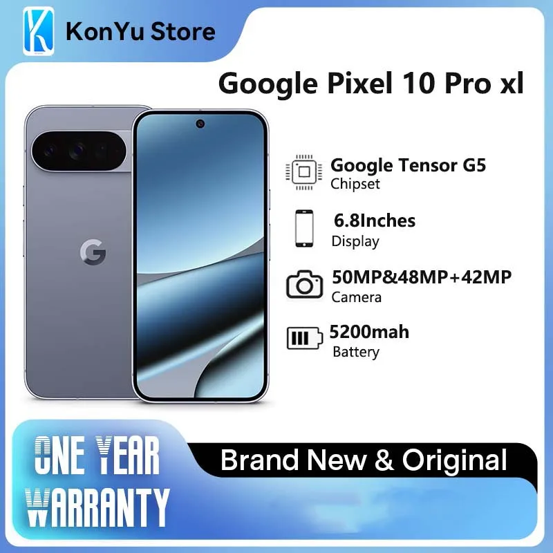 New Google Pixel 10 Pro XL - Triple Rear Camera System, Tensor G5, Fast-Charging 24+ Hour Battery, and 6.8