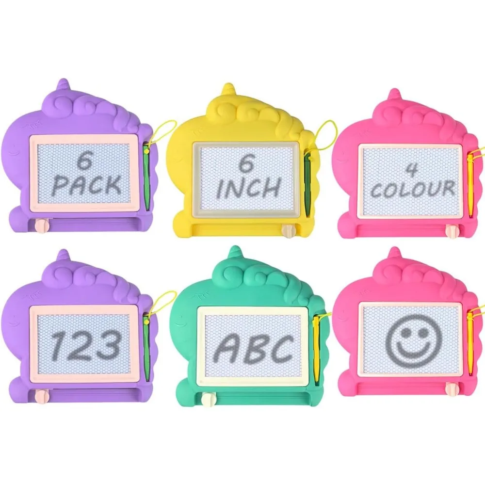 6Pcs Magnetic Drawing Board for Kids,Mini Doodle Boards,Erasable Doodle Board Drawing Toy,Educational Toys,Birthday Party Favors