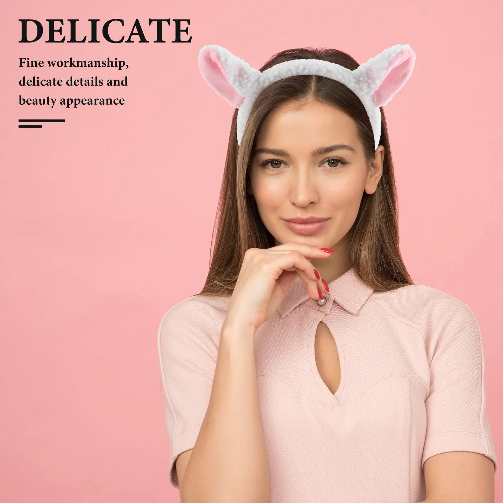 

2Pcs Lamb Headband Adorable Sheep Ear Design Comfort Fit Lightweight Animal Hair Band for Daily Wear Cosplay Festival Costume