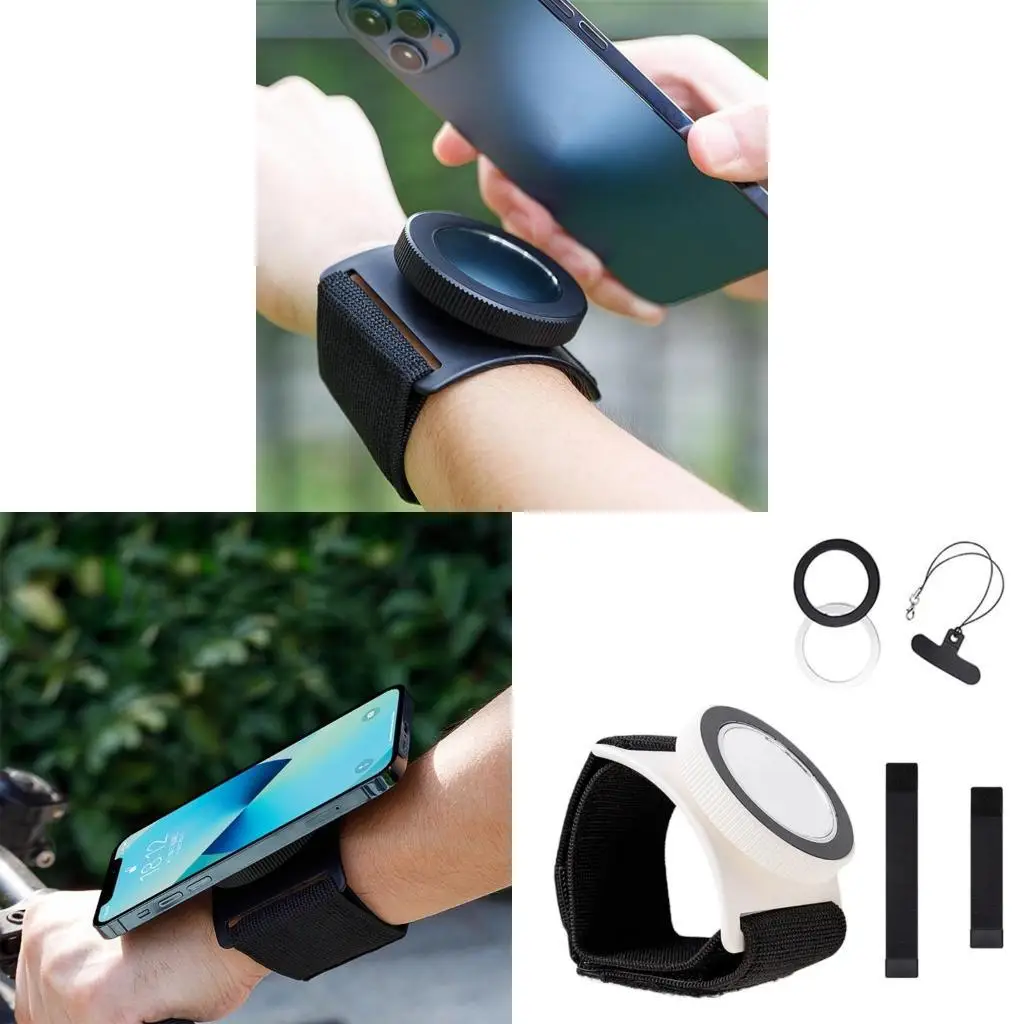 

652F Wrist Strap Phone Holder for Phone 16 15 Universal Wristband Cellphone Holder with Mirror 360 Degree Rotatable
