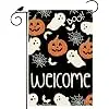Ghosts Pumpkins Halloween Garden Flag Double Sided Yard Decor 12x18In jjp