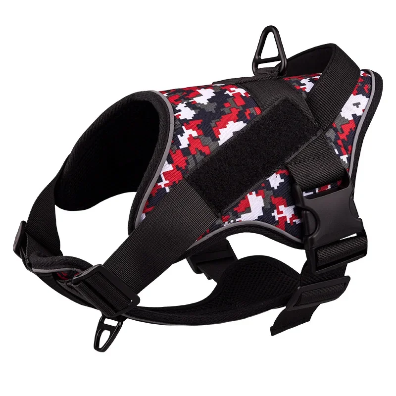 Large Dog Tactical Chest Strap Pet Vest Reflective Dog Rope Explosion-proof Traction