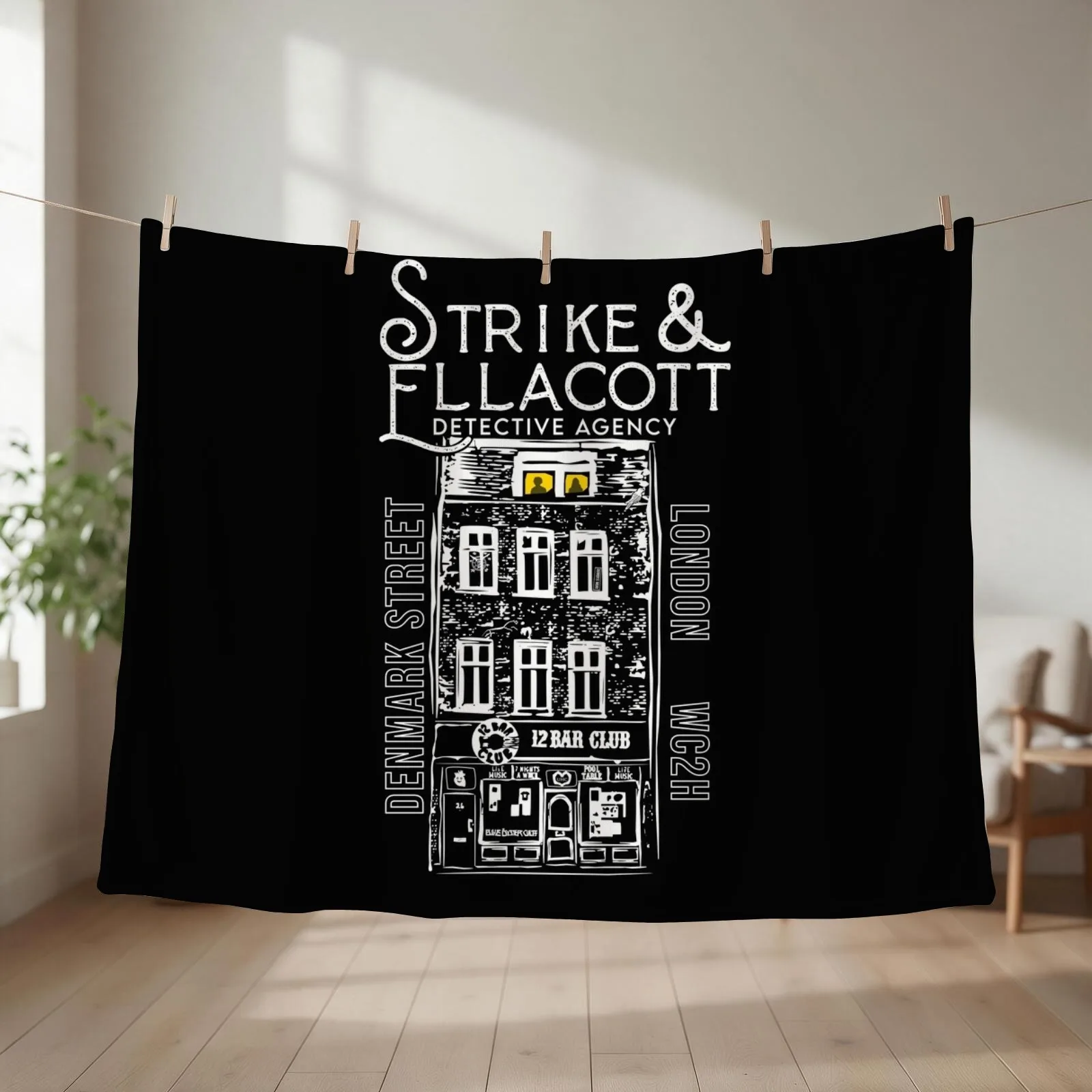 Cormoran Strike and Robin Ellacott Throw Blanket couch cozy soft plush fuzzy picnic outdoor blanket