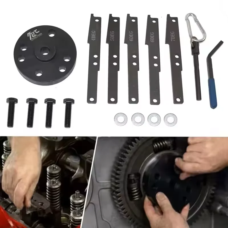 

Cam Timing Tool Kit Engine Brake Adjustment Tool with 4/5/6/7 Degree Wedge For Cummins ISX QSX X15 Replace 3163020 3163069