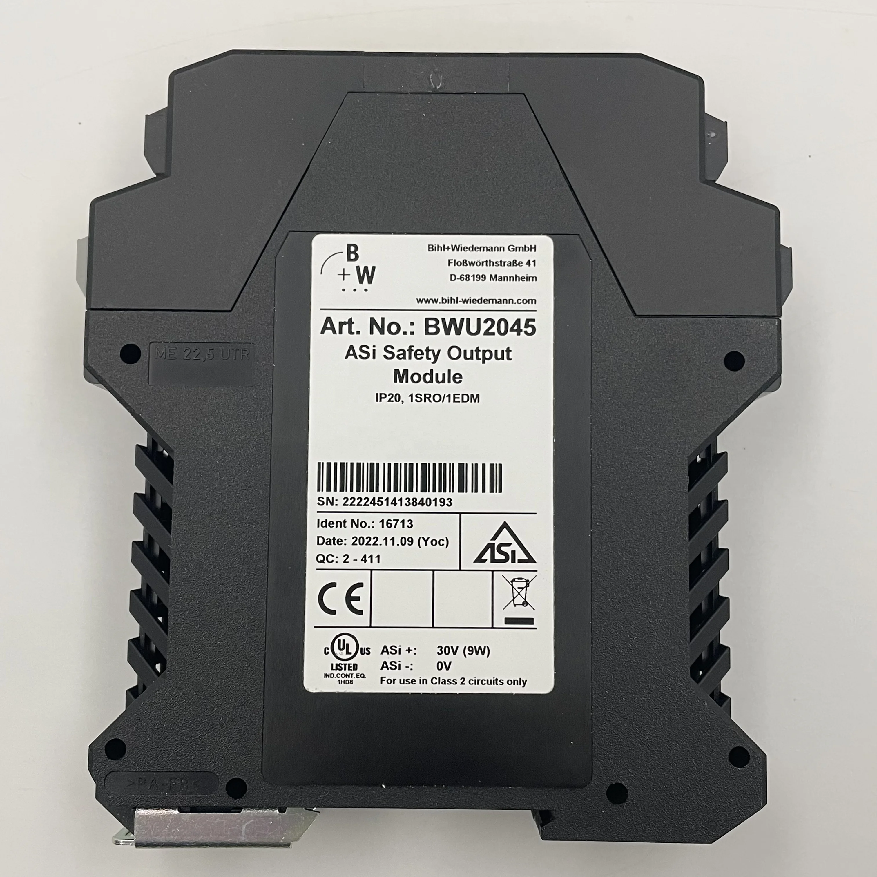 

SECURITY MODULE BWU2045 Safety relay