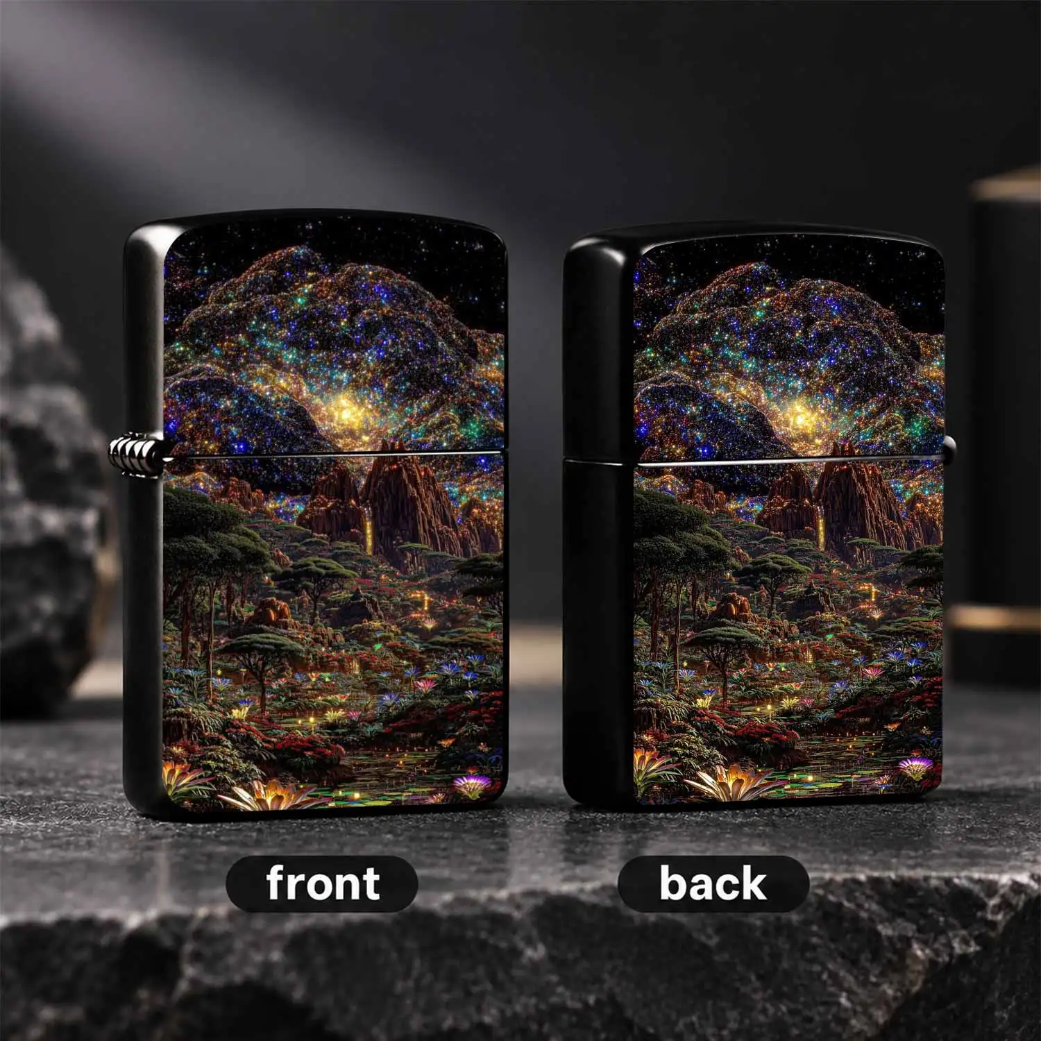 Fantasy Star Garden Creative Lighter Alien Colorful Mountain Secret Atmosphere High Gloss Portable Igniter Perfect For Daily Trips Outdoor Camping Gatherings Gifting All Scenes Exquisite Artistic Personalized Practical Item A Humorous And I