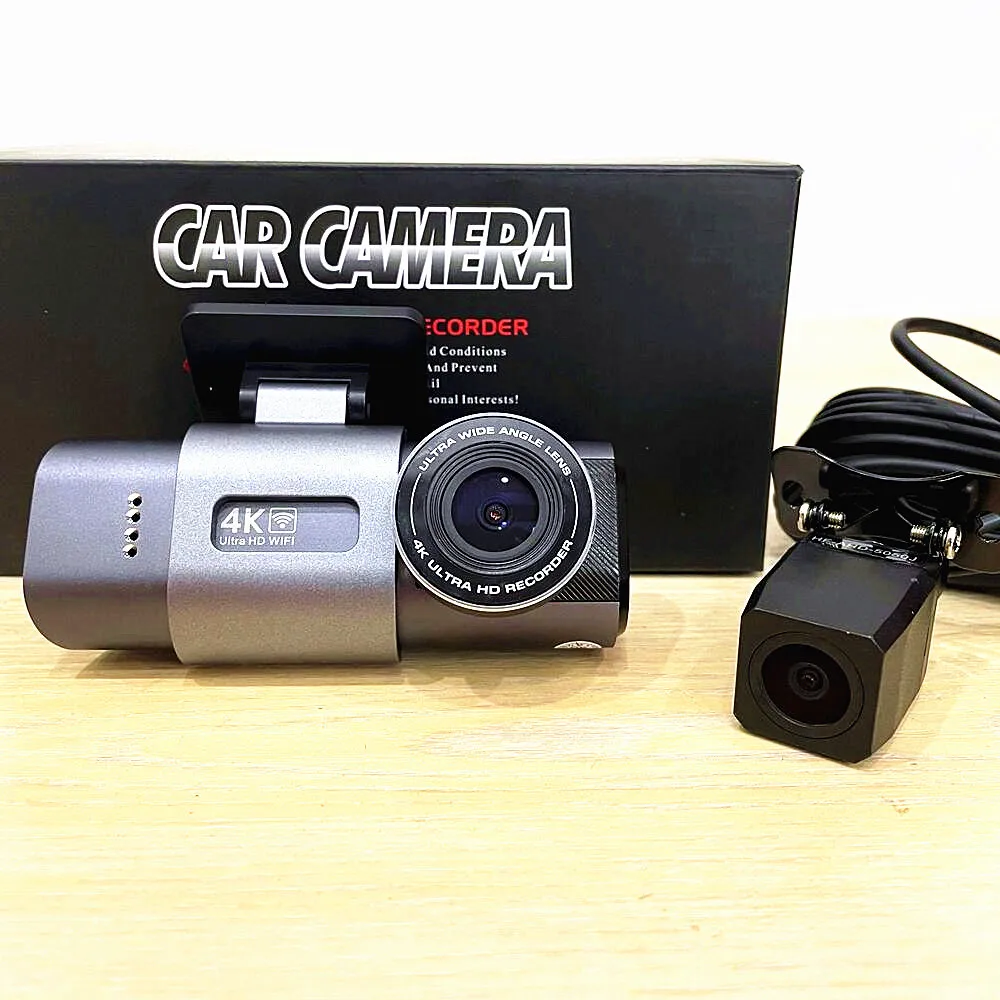 Mini Ultra HD 4K Dash Cam Front and Rear Dual Camera Support WIFI GPS & App Control 24H Parking Monitor Support 128g SD Card