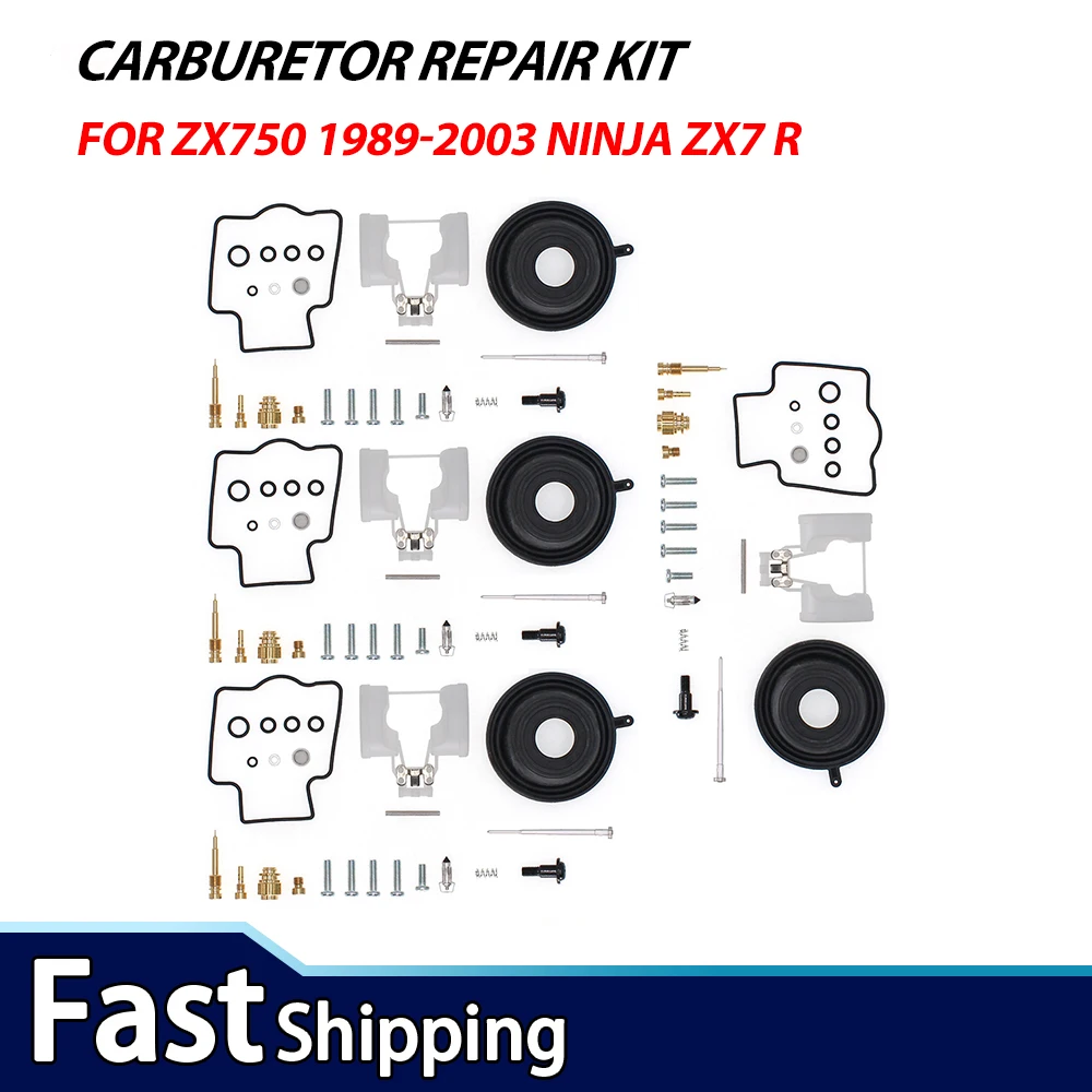 

4X FOR ZX750 1989-2003 Ninja ZX7 R Carburetor Rebuild Repair Kit Diaphragm Float