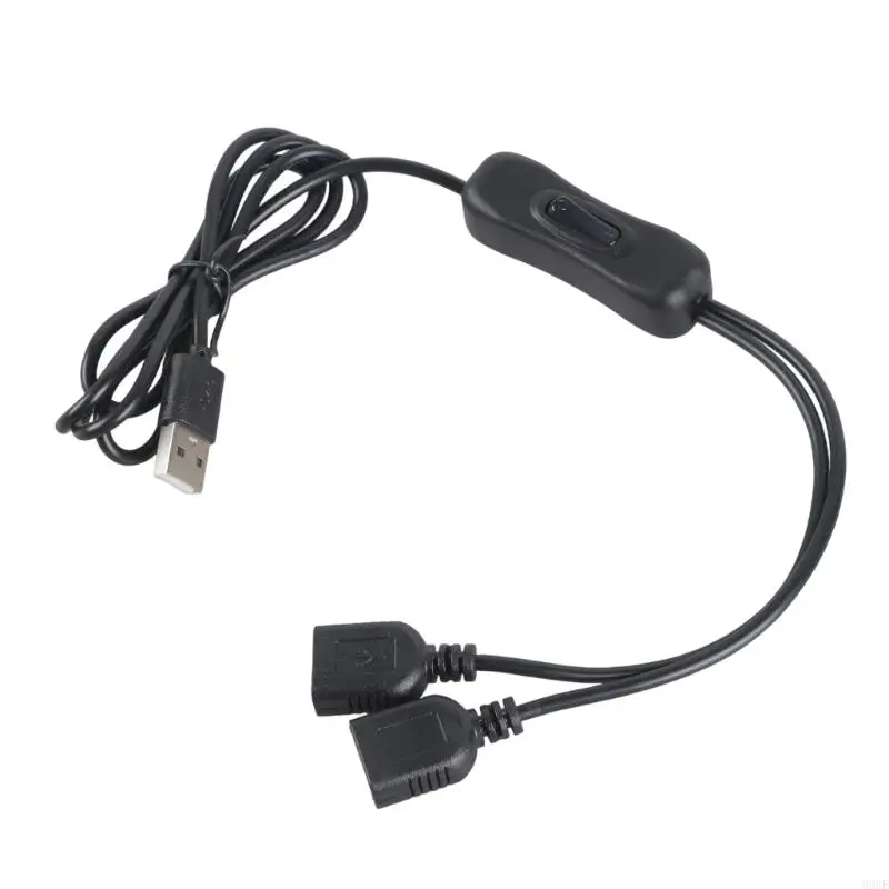 Double USB Port Charging Extension Cord With On Off Switcher For Fan Lights Pumps 35cm 120cm 200cm Length Option 83CE